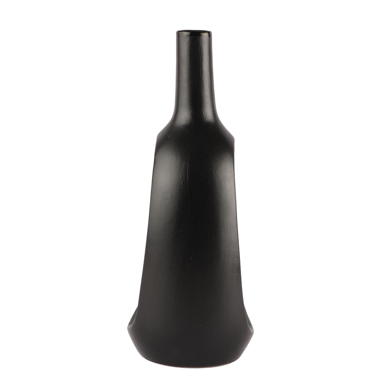 The Decor Lane Vase for Living Room & Home Decorative Ceramic Flower Vase (12 Inch, Black)